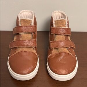 UGG Tan Kids Sneakers with Velcro Straps